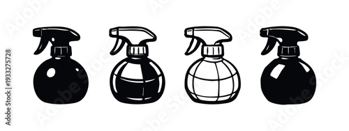 Detailed Spray Bottle Icons for Cleaning, Garden, and Personal Care Products