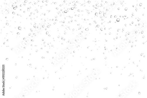 Abstract Sparkling Water Bubbles Falling Upwards on transparent background, Refreshing Drink transparent background