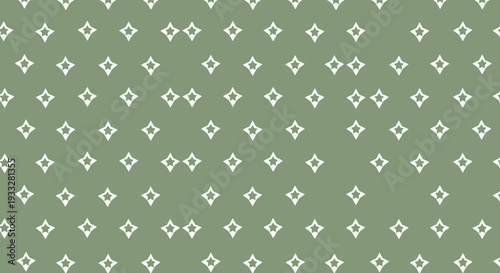 Green background with regular white star-shaped diamond repeating pattern
