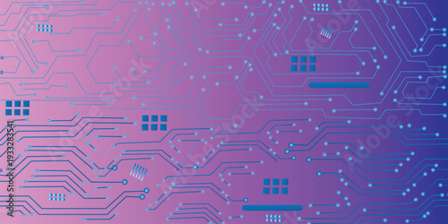 Vectors circuit board on a dark technological background.Abstract Technology Background, blue pattern with electric light, microchip, power