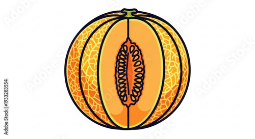 Vibrant orange pumpkin cut in half revealing seeds and pulp on a white background with detailed texture