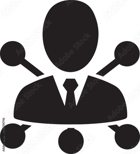 Businessman with magnifying glasses isolated on white background.