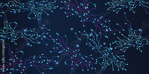 Circuit board digital abstract background. Motherboard technology texture design.  Futuristic blue circuit board background. Minimal vector motherboard Vector illustration