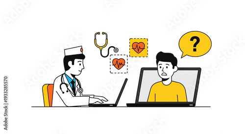 Online Doctor Consultation Telemedicine Vector Illustration