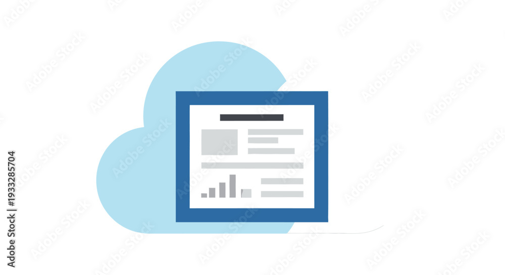Fototapeta premium Cloud Document Storage and Data Management Vector Icon