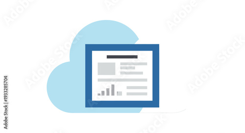 Cloud Document Storage and Data Management Vector Icon
