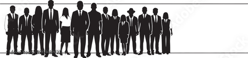 Group of diverse business people standing in a row