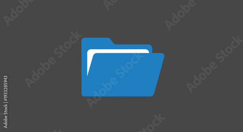 Blue file folder icon, slightly open, on a dark gray background