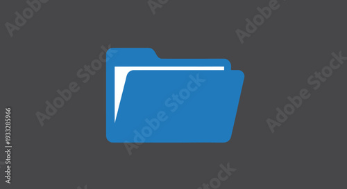 Blue folder with a white insert on a gray background