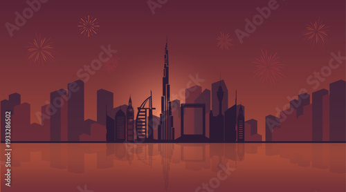 Dubai’s sparkling skyline, highlighted by the towering Burj Khalifa, presents a futuristic cityscape, blending modern luxury with traditional Arabian culture.