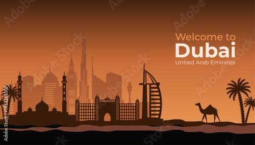 Dubai’s sparkling skyline, highlighted by the towering Burj Khalifa, presents a futuristic cityscape, blending modern luxury with traditional Arabian culture.