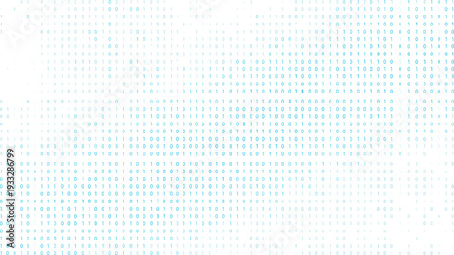 Abstract binary code background with blue zero and one digits forming digital data pattern, cybersecurity technology and big data information concept design