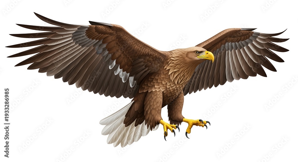 Fototapeta premium Majestic eagle in mid-flight with wings spread wide