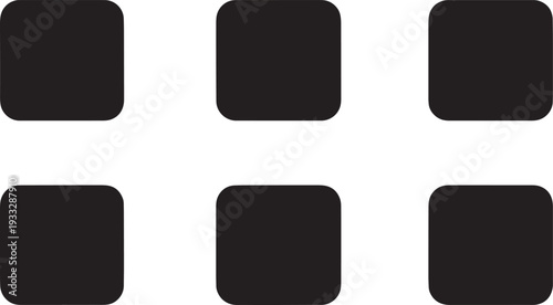ix Black Square Icons Set for Web Design and Apps.