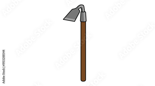 A garden trowel with a wooden handle and metal blade against a clean white background.