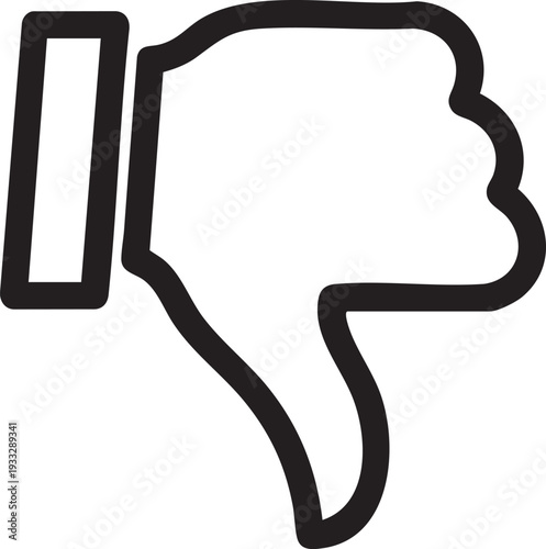 Dislike thumb icon, thumb down symbol, dislike button, negative feedback