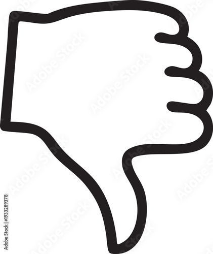 Dislike thumb icon, dislike sign, thumb down symbol, negative feedback