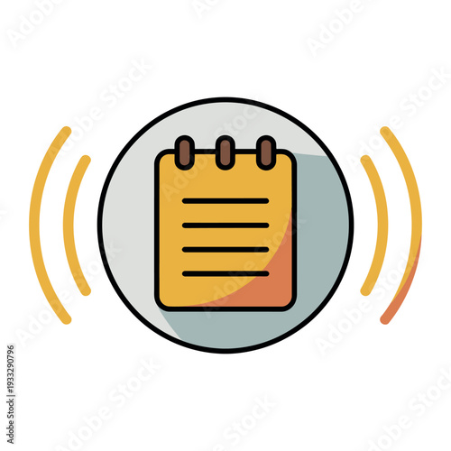 Alarming notepad icon indicates an important reminder requiring immediate attention.