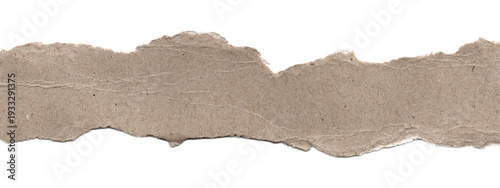 Roughly Torn Kraft Paper Element with Textured Surface for Creative Layouts and Design Projects