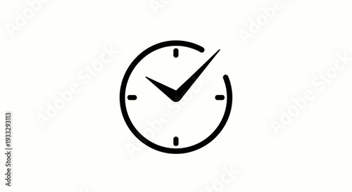 Simplified clock icon with hour and minute hands