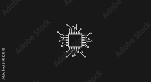 White circuit board on dark background