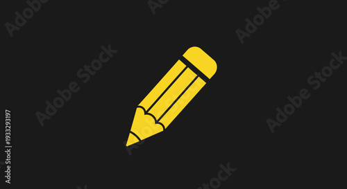 Yellow pencil icon on dark background