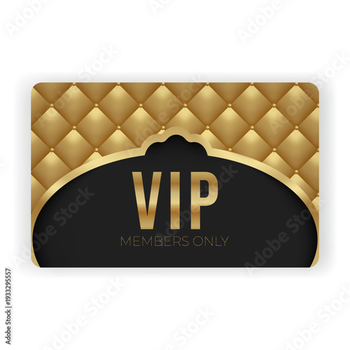 VIP card. VIP membership card with a carriage-style effect. Gold background. Elite background. Editable vector template.