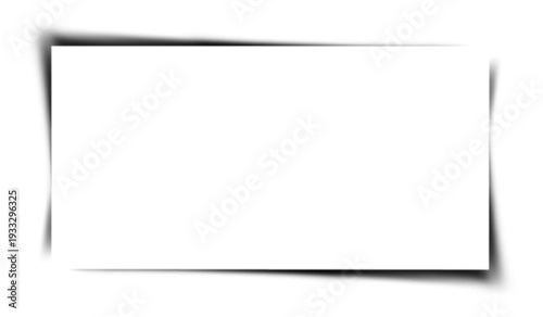 Clean white rectangular frame with creative drop shadow effect on white background, ideal for modern product showcases, minimalist advertising, and web.