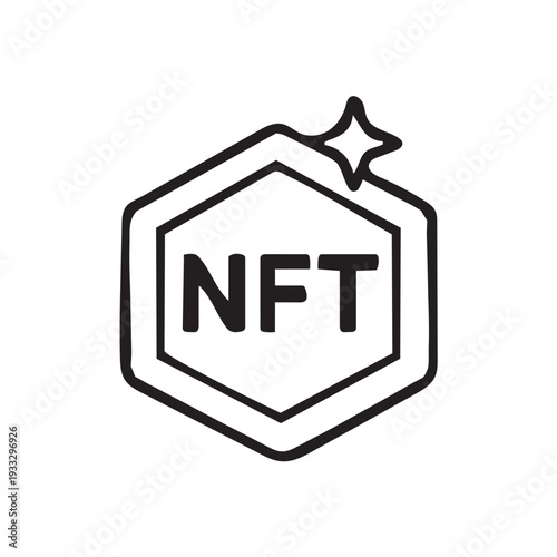 Cryptocurrency  Icon – Blockchain Technology Concept