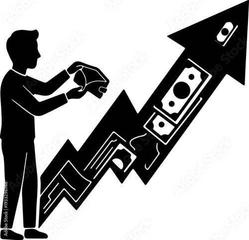 Inflation Impact Silhouette – Empty Wallet Concept