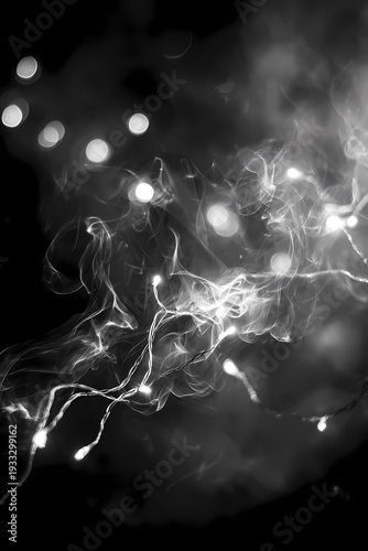 Charcoal Softly Illuminated by Pale Lights Background