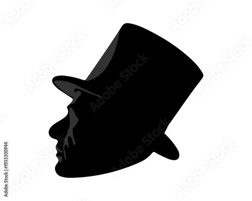 Elegant man in top hat with sophisticated profile view