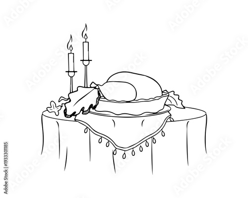 Romantic dinner setup with candles on elegant table