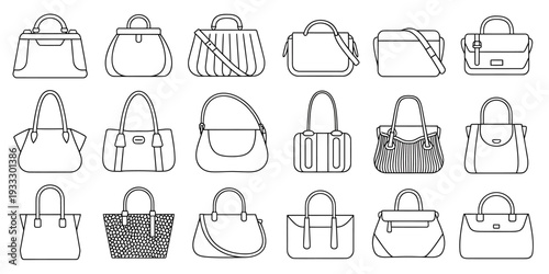 Collection of various handbags and purses in different styles and designs one image