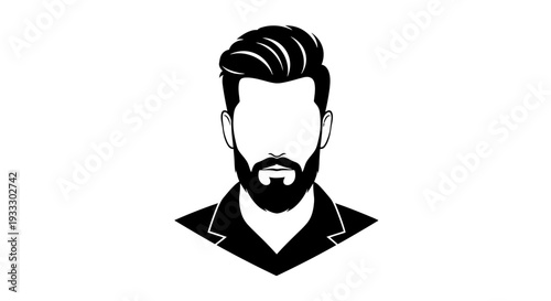Stylish man with beard and suit jacket vector illustration.