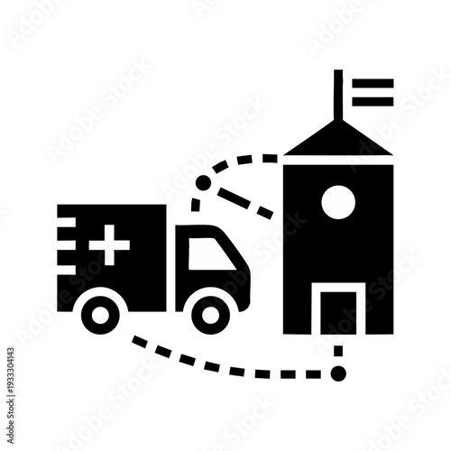 Ambulance Arriving at Hospital