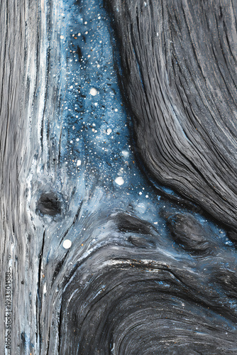 Charcoal Texture with Icy Blue Highlights Background
