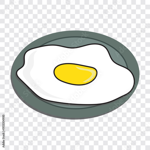 Egg omelet icon simple flat vector illustration. eps 10.