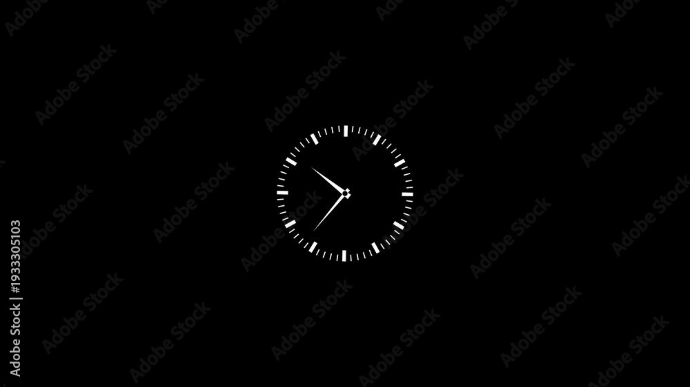 Time Animationwhite Background Animated Clock with Moving Hands white background. digital analog clock ...