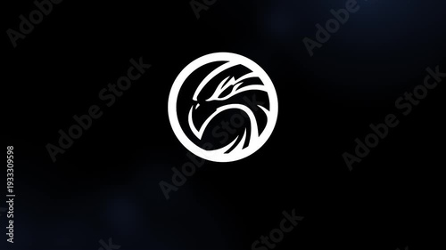 Hawk 3D logo animation with 3D render.