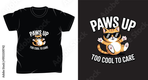 cat graphic vector art t shirt design print template