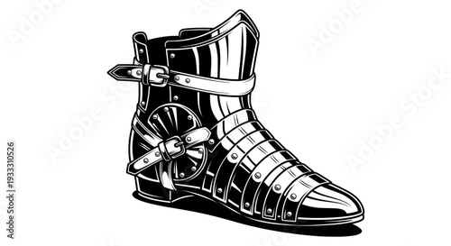 black and white strappy buckled low heel boot