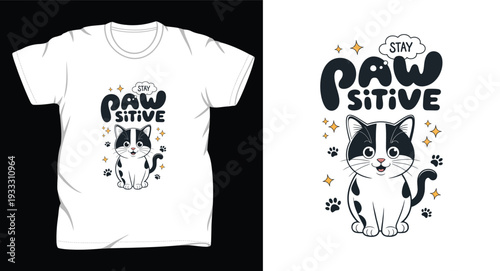 cat graphic vector art t shirt design print template