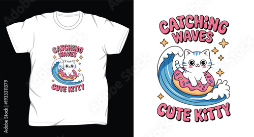 cat graphic vector art t shirt design print template