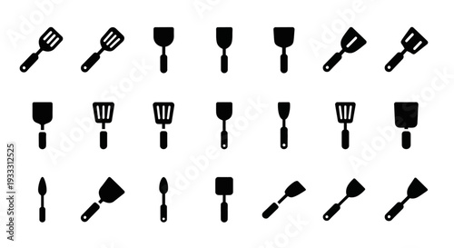 Collection of various kitchen utensils displayed on a clean white background