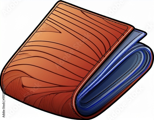 folded leather wallet gradient color