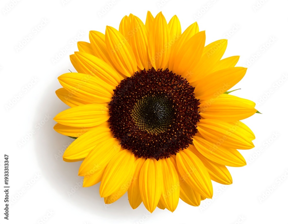Fototapeta premium Sunflower with Yellow Petals and Dark Center.