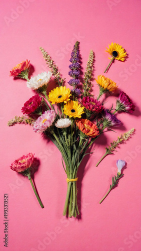 Wallpaper Mural A stunning arrangement showcases aster, gerbera, and chrysanthemum flowers in lively hues Generative AI Torontodigital.ca