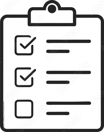 Checklist clipboard icon for task management on transparent background.
