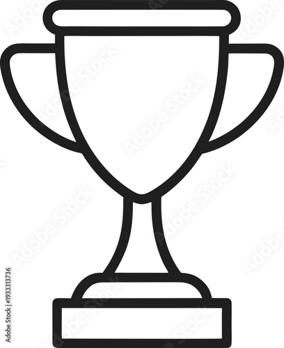 Trophy cup outline isolated on transparent background
